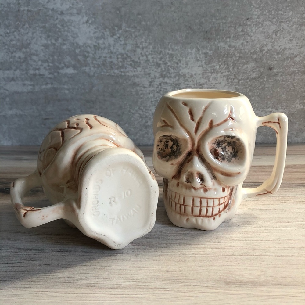Vintage Orchids of Hawaii Tiki Skull Mugs (2)